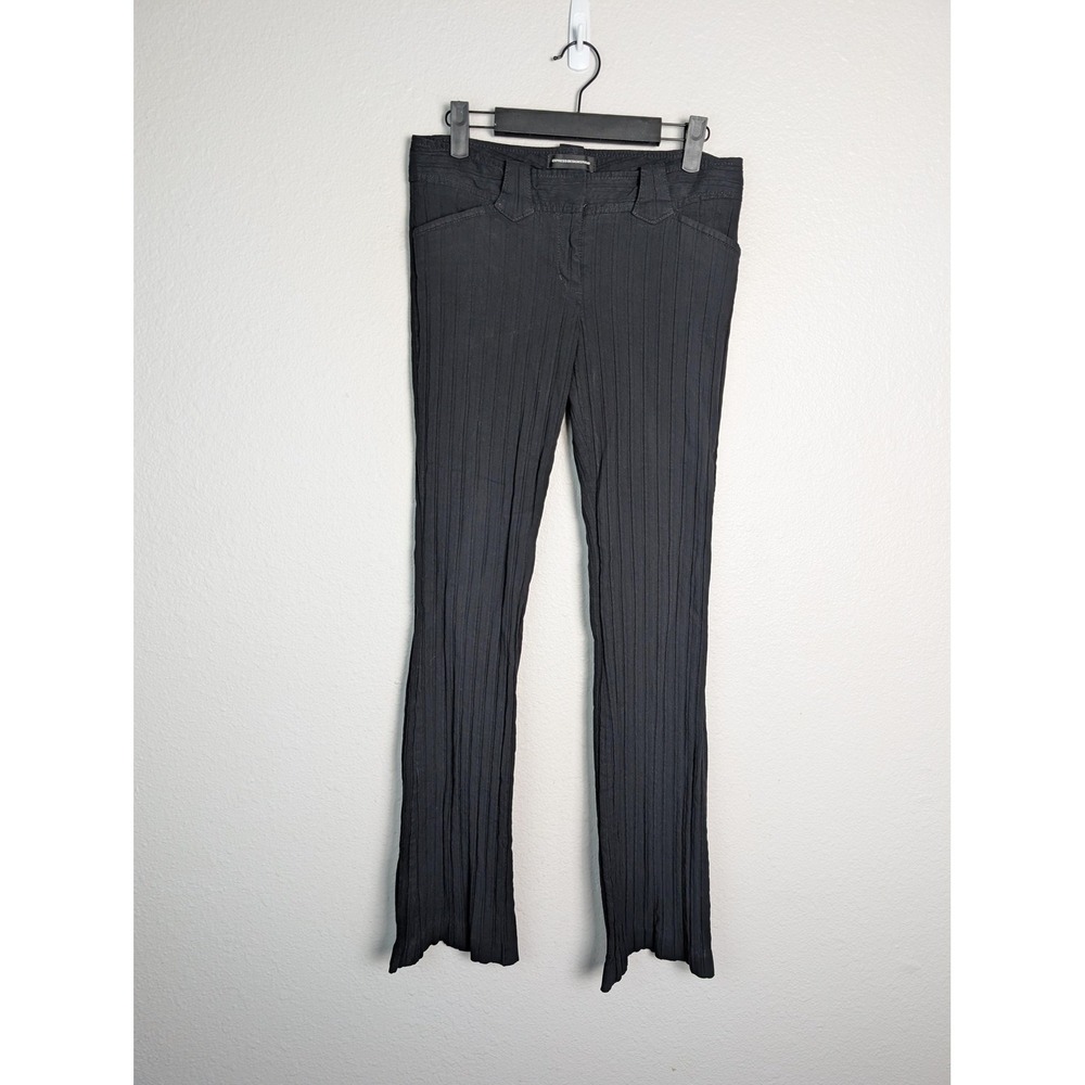 Vintage Express Design Studio Pants 4 Black Ponte Editor Stretch Y2K boot cut